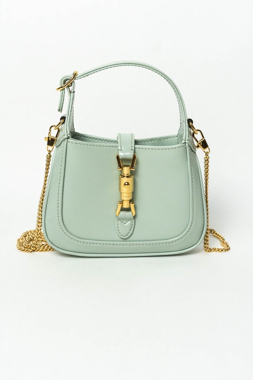Gucci Jackie 1961 Chain Hobo Leather Super Mini Green
